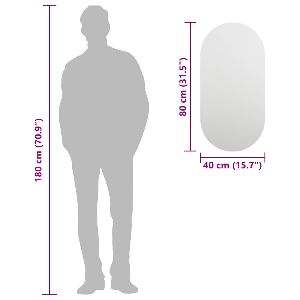 Spiegel 80x40 cm Glas