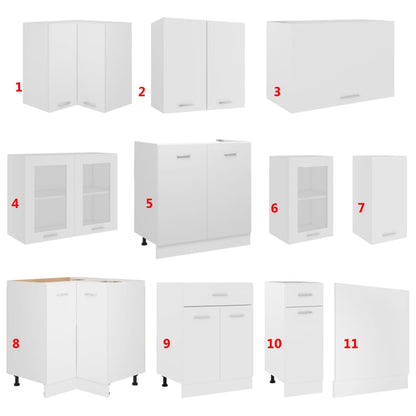 11-tlg. Küchenzeile Lyon Weiß Holzwerkstoff