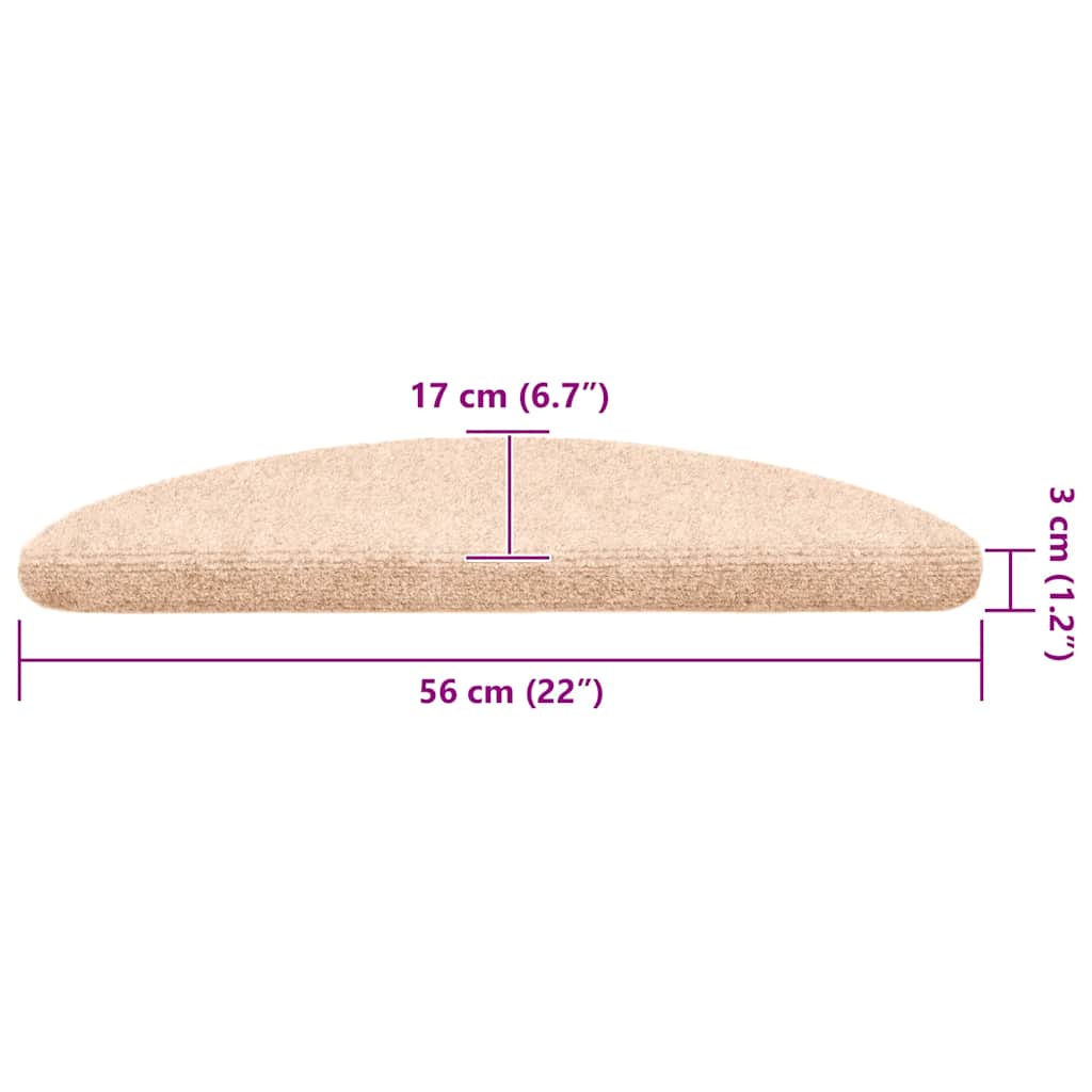 Stufenmatten Selbstklebend 5 Stk. 56x17x3 cm Hellbraun Halbrund