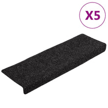 Stufenmatten Selbstklebend 5 Stk. 65x21x4 cm Schwarz Rechteckiger Rand