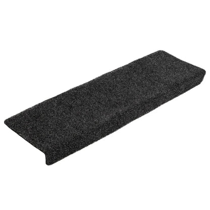 Stufenmatten Selbstklebend 10 Stk. 65x21x4 cm Schwarz Rechteckiger Rand