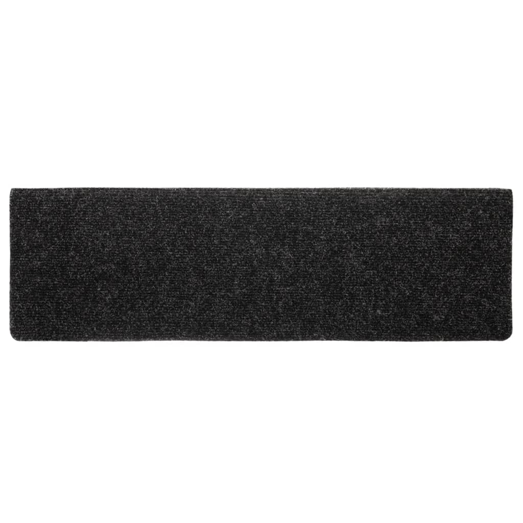 Stufenmatten Selbstklebend 10 Stk. 65x21x4 cm Schwarz Rechteckiger Rand