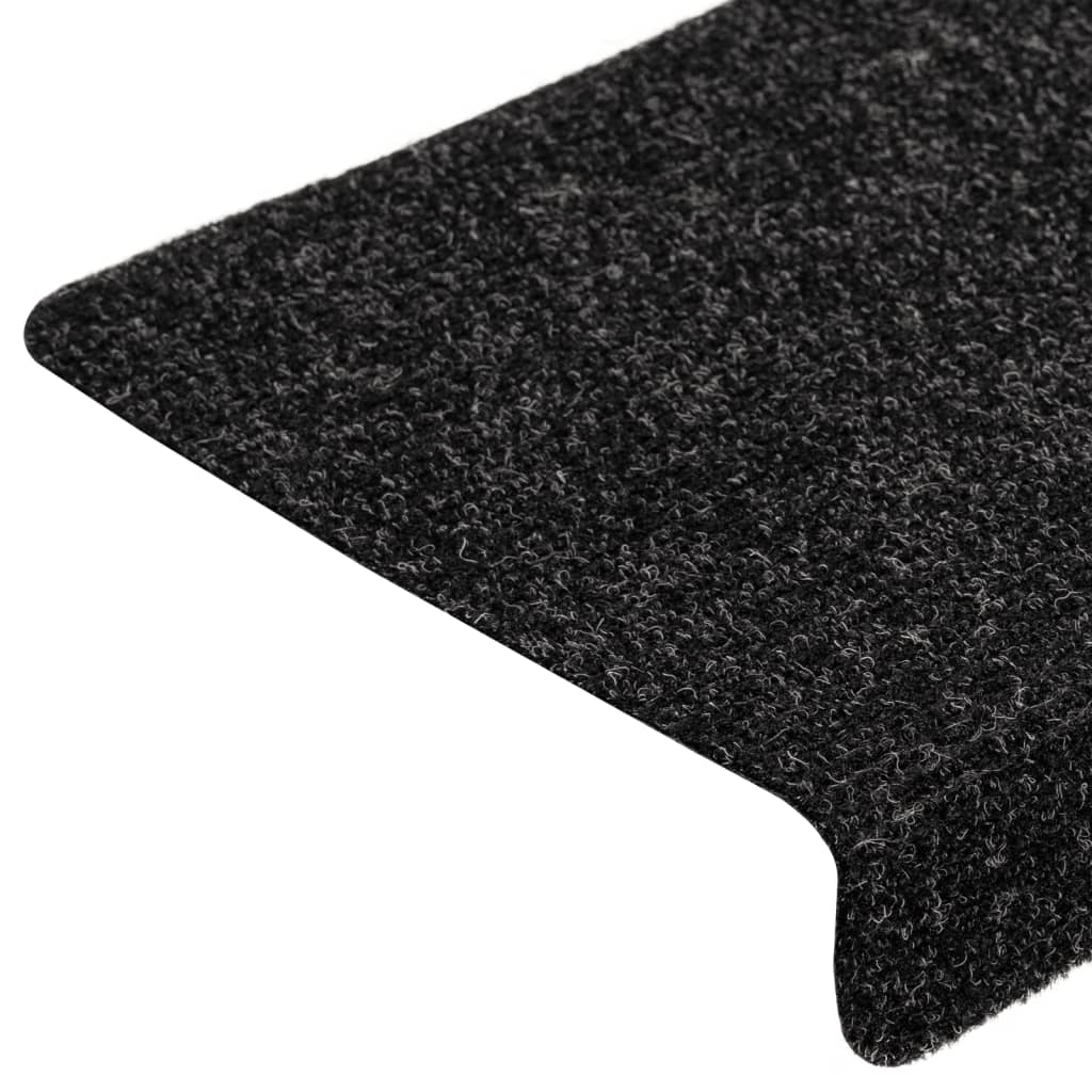 Stufenmatten Selbstklebend 10 Stk. 65x21x4 cm Schwarz Rechteckiger Rand