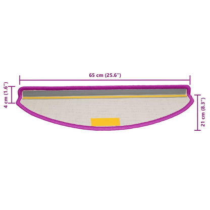 Stufenmatten 10 Stk. 65x21x4 cm Violett Halbrund Groß