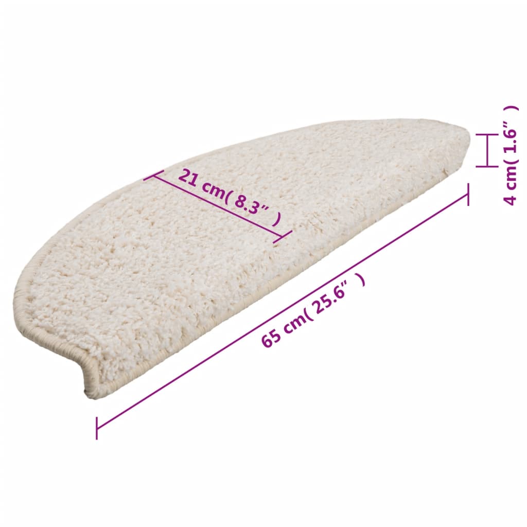 Stufenmatten 10 Stk. 65x21x4 cm Weiß Halbrund Groß