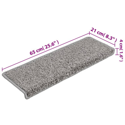 Stufenmatten 10 Stk. 65x21x4 cm Grau Rechteckiger Rand