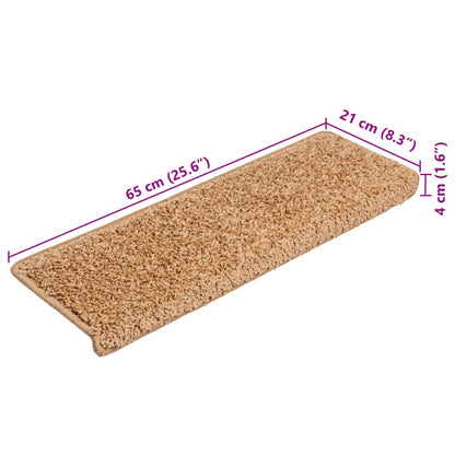 Stufenmatten 10 Stk. 65x21x4 cm Beige Rechteckiger Rand