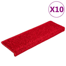 Stufenmatten 10 Stk. 65x21x4 cm Rot Rechteckiger Rand