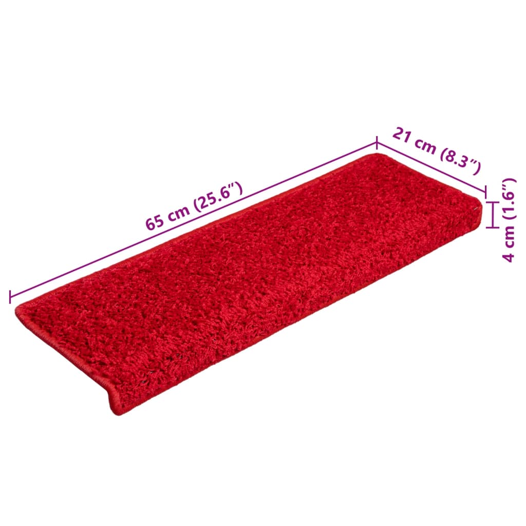 Stufenmatten 10 Stk. 65x21x4 cm Rot Rechteckiger Rand
