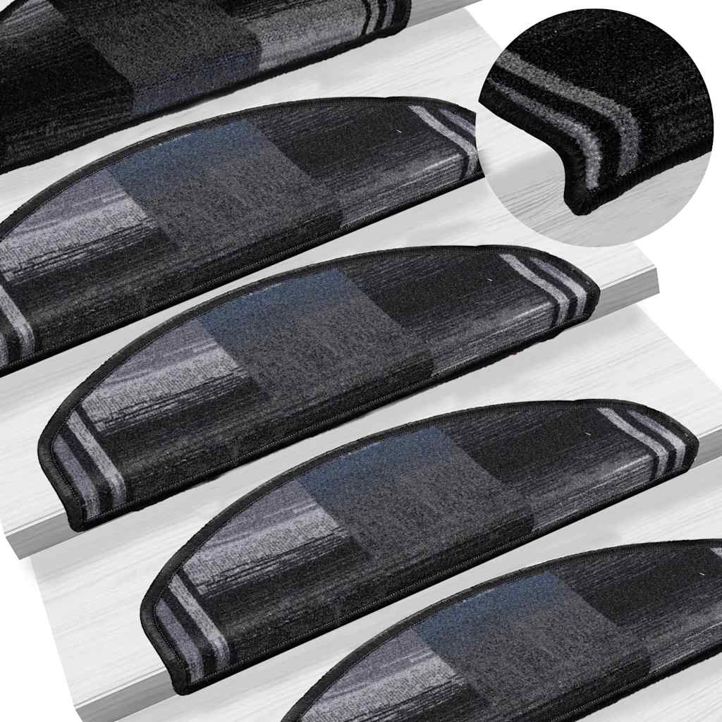 Stufenmatten Selbstklebend 5 Stk. 65x21x4 cm Schwarz Grau