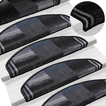 Stufenmatten Selbstklebend 5 Stk. 65x21x4 cm Schwarz Grau