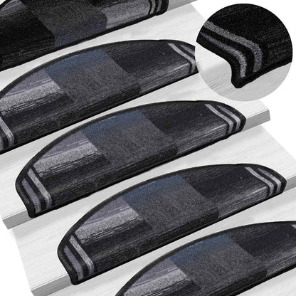 Stufenmatten Selbstklebend 10 Stk 65x21x4 cm Schwarz Grau