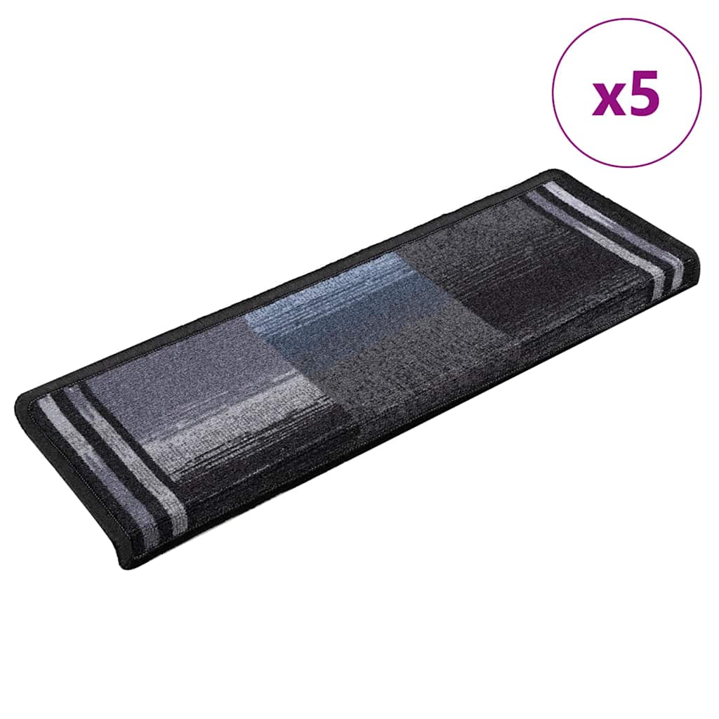 Stufenmatten Selbstklebend 5 Stk. 65x21x4 cm Schwarz Grau