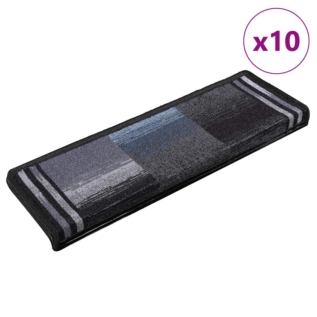 Stufenmatten Selbstklebend 10 Stk 65x21x4 cm Schwarz Grau