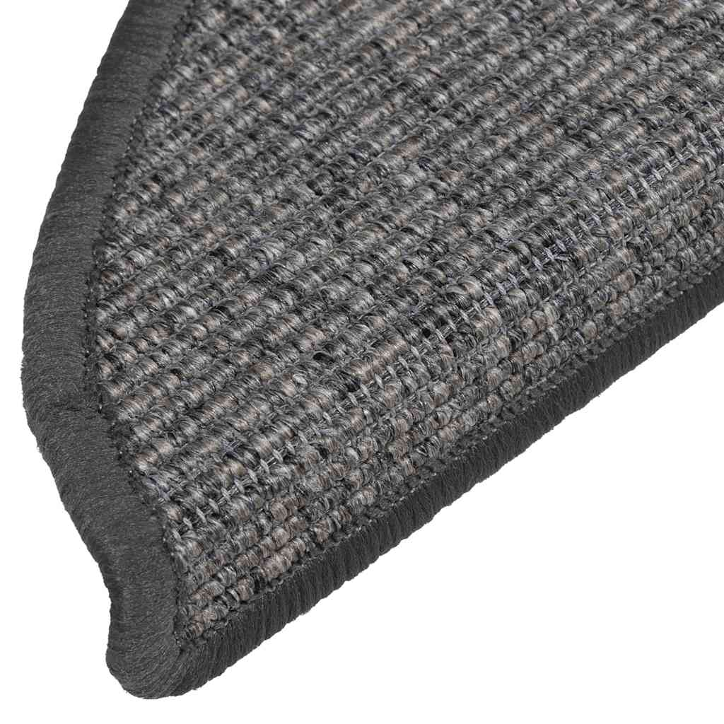 Stufenmatten 15 Stk. 56x17x3 cm Beige und Grau Halbrund