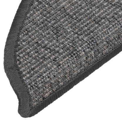 Stufenmatten 15 Stk. 56x17x3 cm Beige und Grau Halbrund