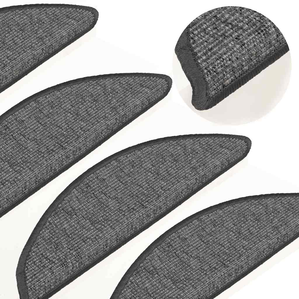 Stufenmatten 15 Stk. 56x17x3 cm Beige und Grau Halbrund