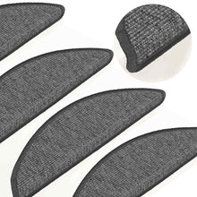 Stufenmatten 15 Stk. 56x17x3 cm Beige und Grau Halbrund