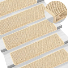 Stufenmatten 15 Stk. 65x21x4 cm Hellbeige Rechteckiger Rand