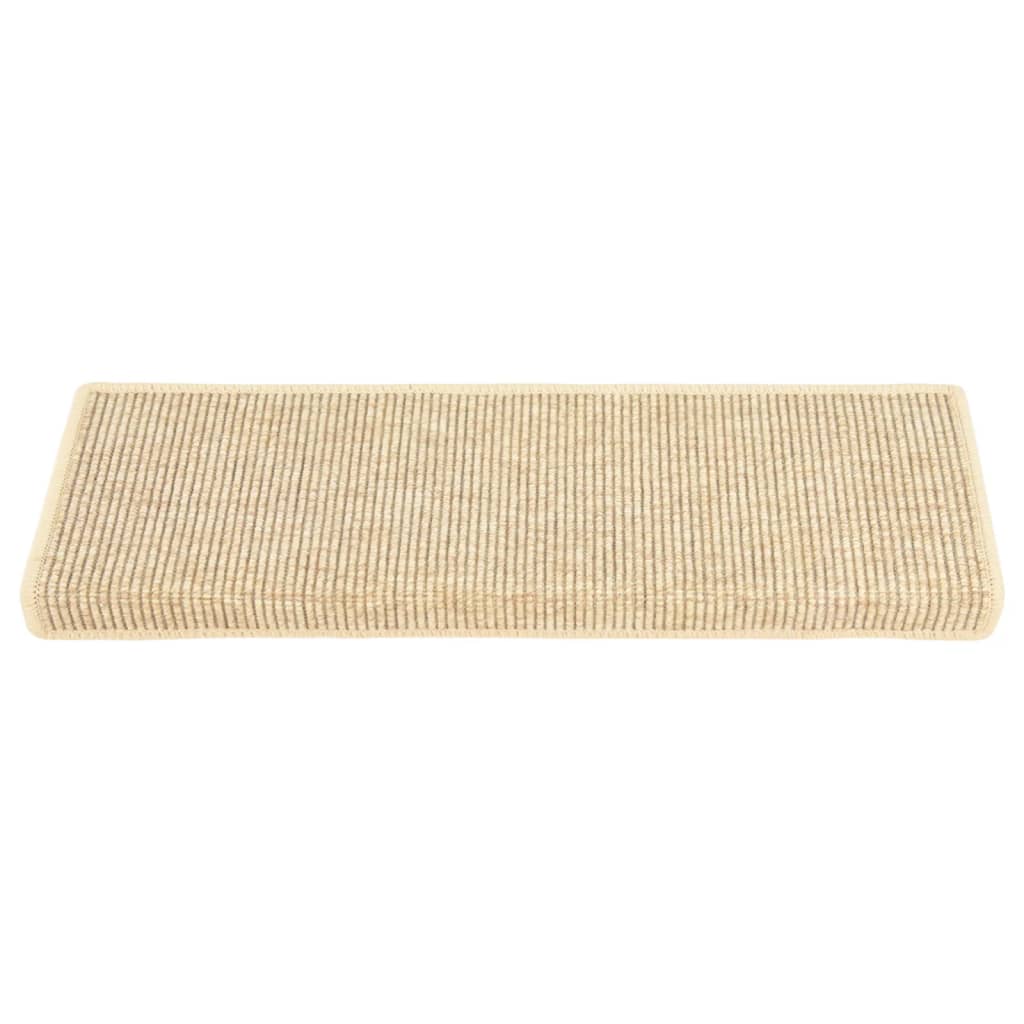 Stufenmatten 15 Stk. 65x21x4 cm Hellbeige Rechteckiger Rand