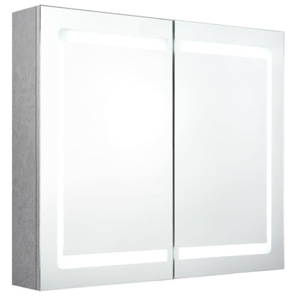 LED-Spiegelschrank fürs Bad Betongrau 80x12x68 cm