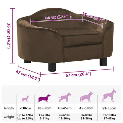 Hundesofa Braun 67x47x36 cm Plüsch
