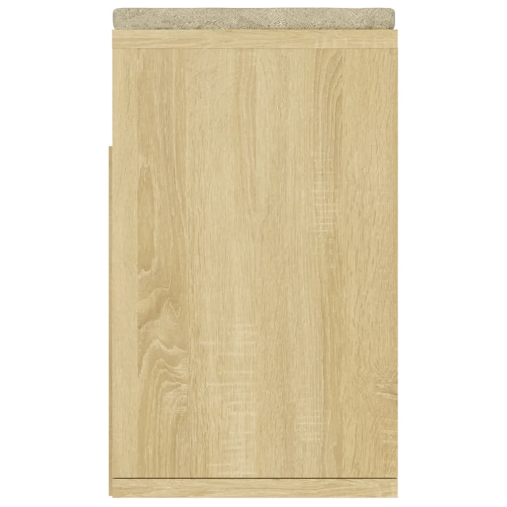 Schuhbank mit Kissen Sonoma-Eiche 104x30x49 cm Holzwerkstoff