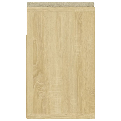 Schuhbank mit Kissen Sonoma-Eiche 104x30x49 cm Holzwerkstoff