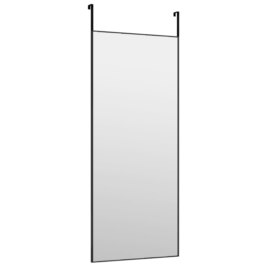 Türspiegel Schwarz 40x100 cm Glas und Aluminium
