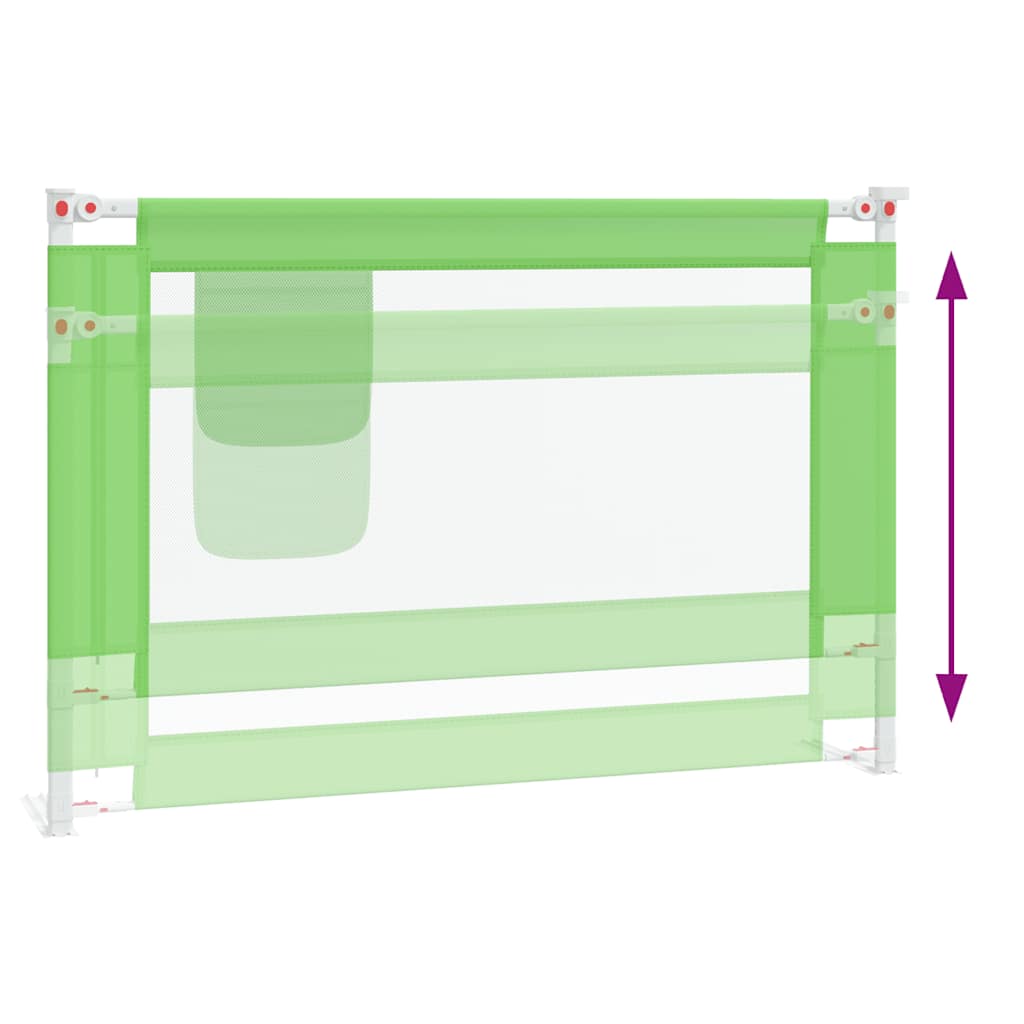 Kleinkind-Bettschutzgitter Grün 100x25 cm Stoff