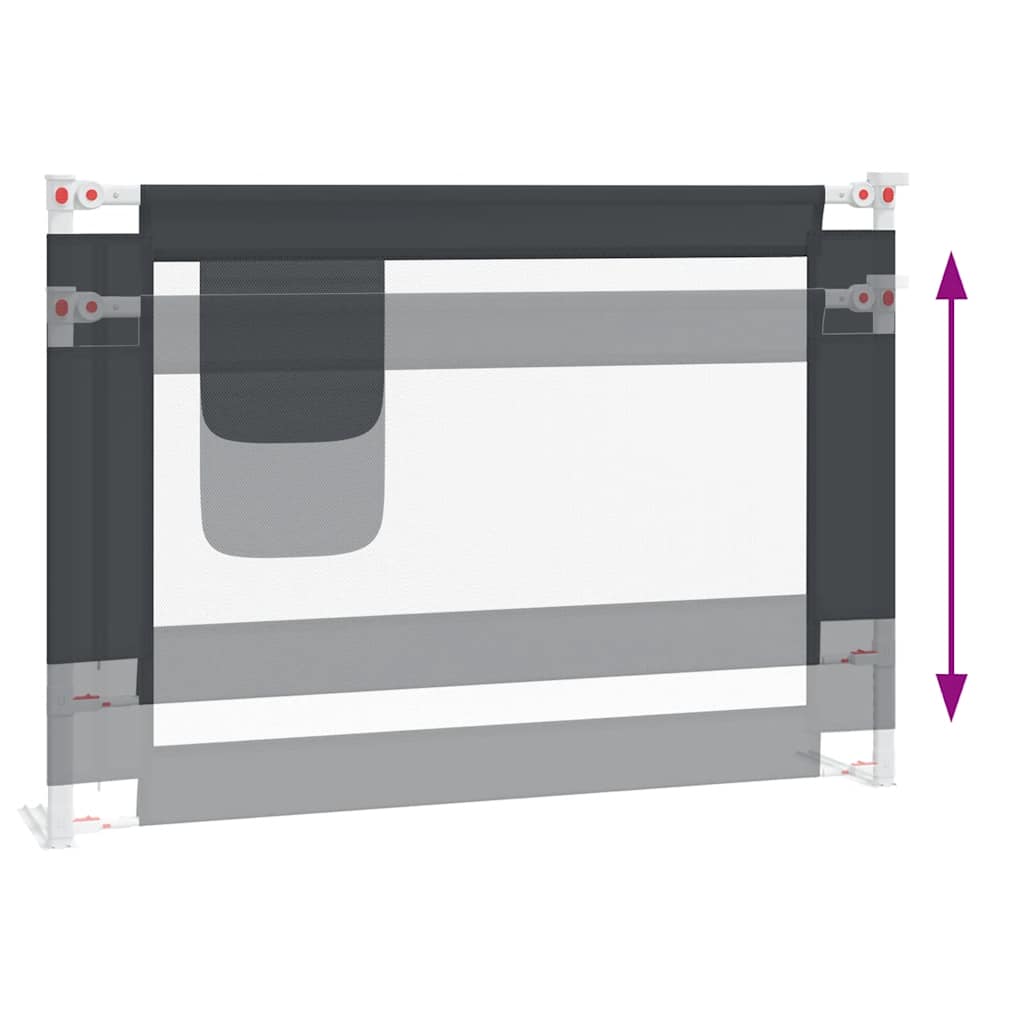 Kleinkind-Bettschutzgitter Dunkelgrau 90x25 cm Stoff
