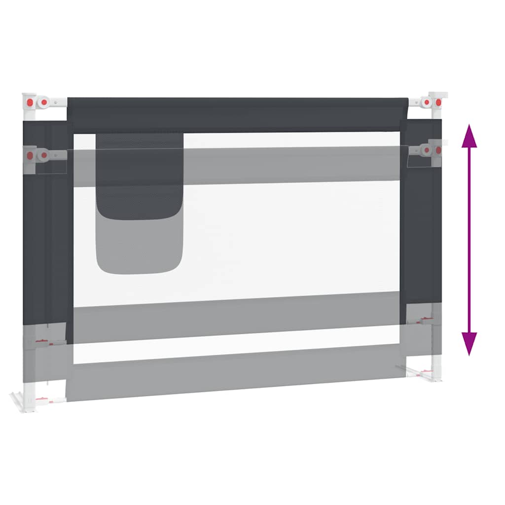 Kleinkind-Bettschutzgitter Dunkelgrau 100x25 cm Stoff