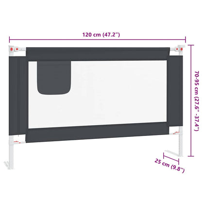 Kleinkind-Bettschutzgitter Dunkelgrau 120x25 cm Stoff