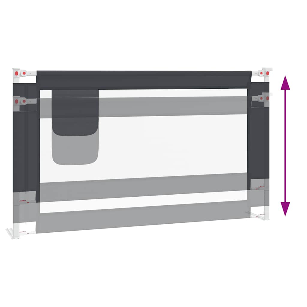Kleinkind-Bettschutzgitter Dunkelgrau 140x25 cm Stoff