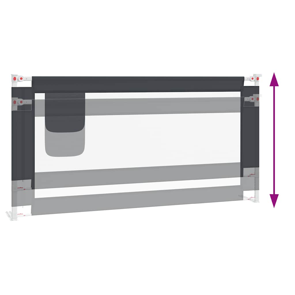 Kleinkind-Bettschutzgitter Dunkelgrau 180x25 cm Stoff