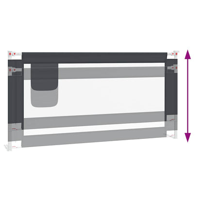Kleinkind-Bettschutzgitter Dunkelgrau 180x25 cm Stoff