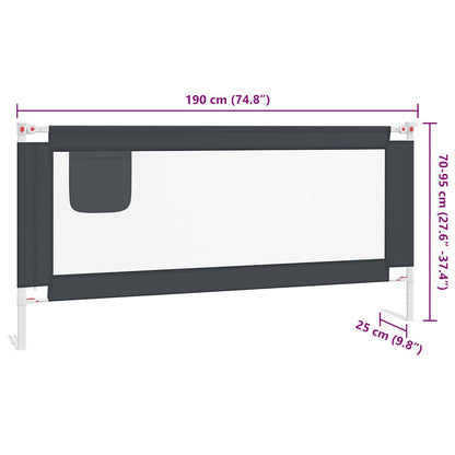 Kleinkind-Bettschutzgitter Dunkelgrau 190x25 cm Stoff