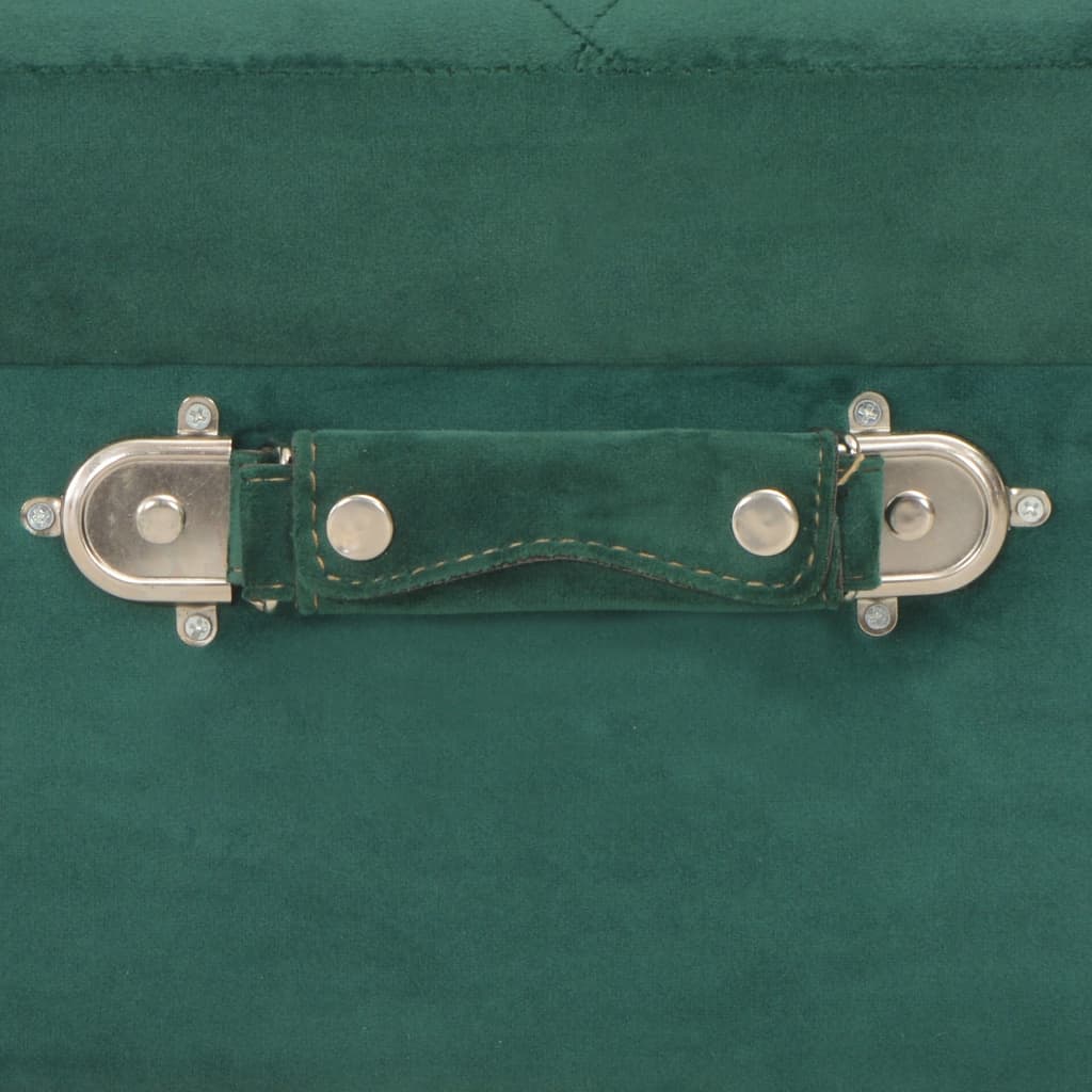 Hocker mit Stauraum 40 cm Grün Samt