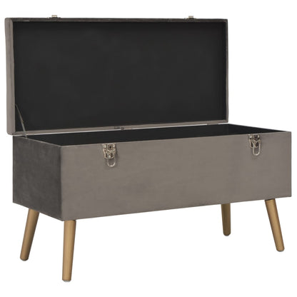 Hocker mit Stauraum 3 Stk. Grau Samt