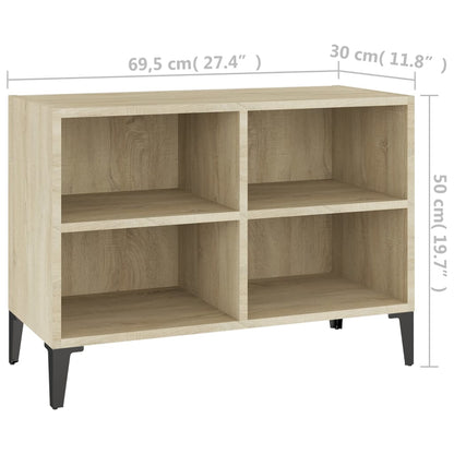 TV-Schrank mit Metallbeinen Sonoma-Eiche 69,5x30x50cm