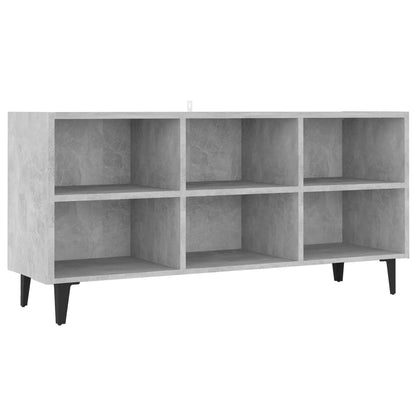 TV-Schrank mit Metallbeinen Betongrau 103,5x30x50 cm