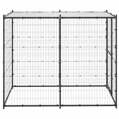 Outdoor-Hundezwinger Stahl mit Überdachung 110x220x180 cm