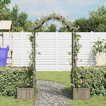 Garten-Pergola mit Blumenkasten Grau Massivholz Tanne