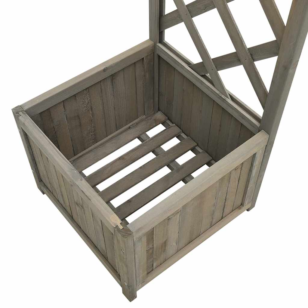 Garten-Pergola mit Blumenkasten Grau Massivholz Tanne