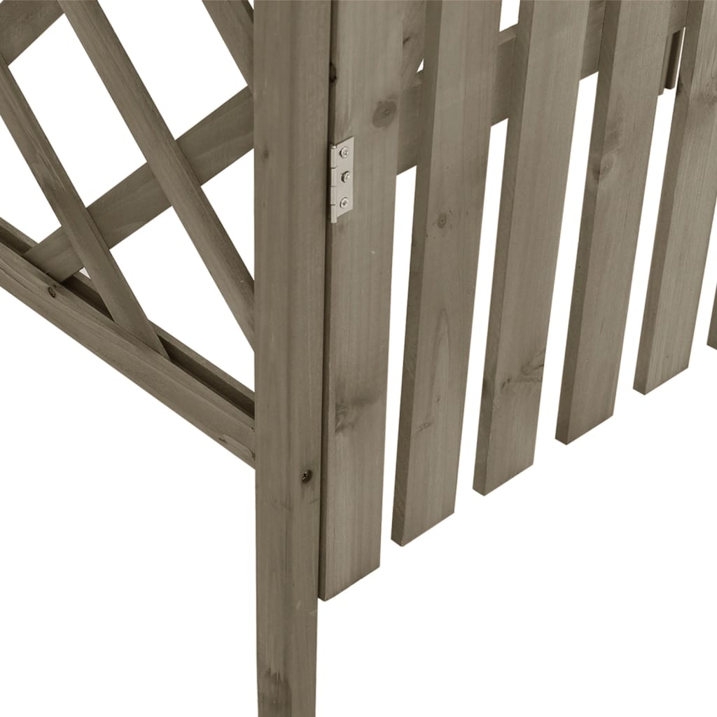 Pergola mit Tor 116x40x204 cm Grau Massivholz Tanne