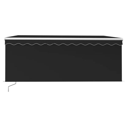 Markise Manuell Einziehbar mit Rollo 3x2,5 m Anthrazit