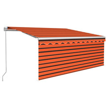 Markise Manuell Einziehbar mit Rollo 3x2,5 m Orange Braun