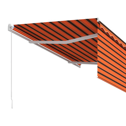 Markise Manuell Einziehbar mit Rollo 3x2,5 m Orange Braun