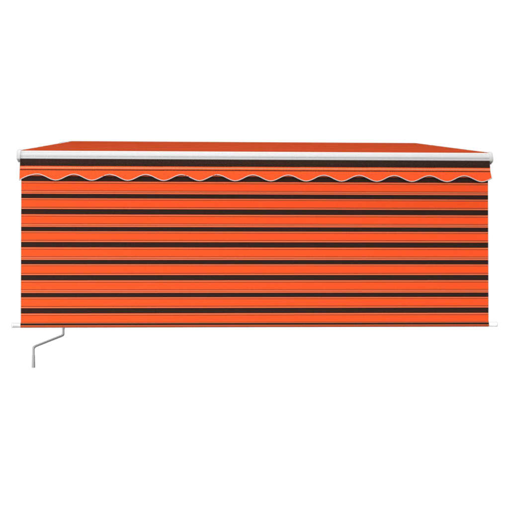 Markise Manuell Einziehbar mit Rollo 3,5x2,5 m Orange Braun