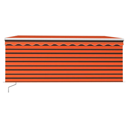 Markise Manuell Einziehbar mit Rollo 3,5x2,5 m Orange Braun
